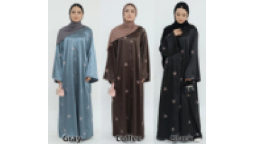 Fabric Designs Muslim Open Abaya Islamic Clothing Women Jilbab Modest Dress Dubai Abaya for Women LR7981