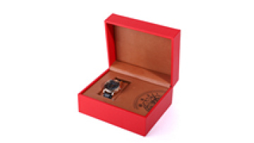 Custom luxury logo elegant design men's and women's travel watch case mechanical watch case pu leather red flip watch box1