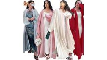 Abaya Women Muslim Dress Modest  Robe Abaya Dubai Abaya Dress Ladies Solid Color Black Open Abaya Femmes Robe Musulmane1