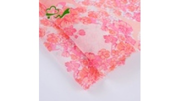 New fashion 75D woven 1600 twisted pink flower 100% polyester chiffon fabric custom print for dress1