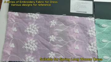 Custom cotton lace embroidery printed 3d eyelet  fabric punch pure chemical white purple  tulle dress fabric1