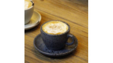 6 Ounce Speckled Grey Cappuccino Cup and Saucer Set - Perfect for Latte, Cafe Mocha & Tea1