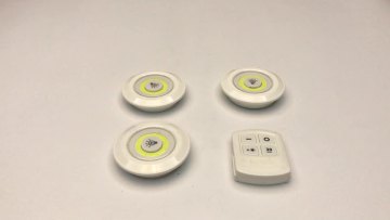 3Pack Ultra Bright 150 Lumen COB LED Puck Light With Remote Control Under Cabinet Light Wireless Battery Operated Tap Push Light1