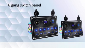 DC 12V / 24V Dual USB Charger Socket Voltmeter ON / OFF 6 Gang Switch Panel for car Marine Boat1