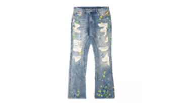 OEM Quality Printed Distressed Ripped Baggy Straight Leg Hip Hop Jeans for Men1