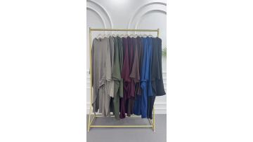 Elegant Two Tone Draped Abaya Set (1)