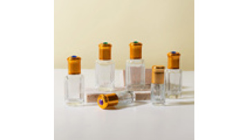 Luxury Grey Essential Oil Cosmetics Octagon Roller Bottle - 6ml, 3ml, 12ml Clear Perfume Roll-on Bottle1