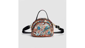 Lady's floral print mini Boston crossbody bag