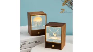 Enchanted Wooden Night Light Box with Radiant Crystal Sphere1