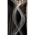 Luxury Modern Hotel Lobby Decoration Spiral Long Pendant Light Classic Living Room Stairs Golden Hanging Crystal Chandeliers