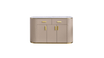 Leather and stainless steel modern luxury sideboards buffet cabinets dining room furniture for restaurant1