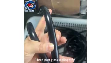 Silicone three-port glass sealing strip