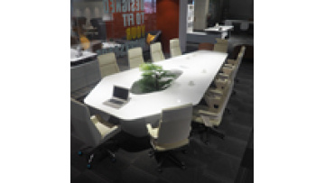Modern Luxury Glossy White Special Shape Conference Table for Office Hotel Hospital School Conference Room Use Wood Furniture1