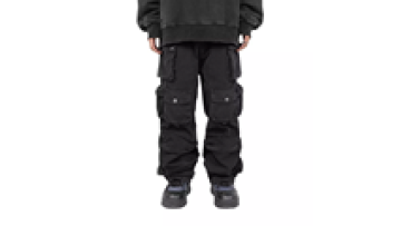OEM Custom Made Mens Fashion 8 Pocket Twill Loose Wide Leg Cargo Pants for Men1