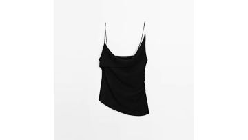 Women's asymmetrical collar 100% pure cotton top