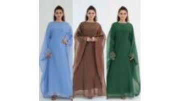 Wholesale Dubai Abaya Luxury Party Closed Abaya With Hijab 2 Pcs Set Shimmer Rhinestone Butterfly Organza Abaya Islamic Clothing1
