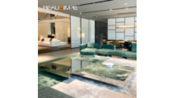 Modern style High quality green glossy marble coffee table side table set luxury living room home furniture square coffee table1