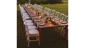 Factory Direct Commercial Furniture Wedding Rectangle Shape Nature Wood  Folding  Banquet  Wooden Table1