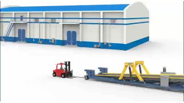 Movable Truck Unloading Platform (Unloader) Operating 3D