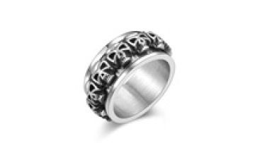 2024 Fashion Punk Stainless Steel Stress Relief Fidget Ring - Vintage Spinning Skull Ring for Men and Women1