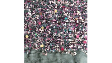 2024 New Product Colorful Sequins Black Chiffon Base Fabric Polyester Dress Outer Lining Fabric1