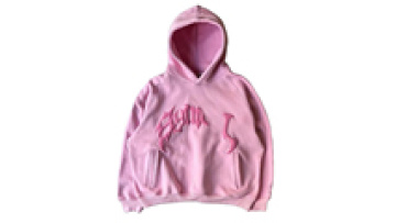 Blank Custom Men Streetwear OEM Logo Custom Hoodies Puff Print Pink Hoodie1