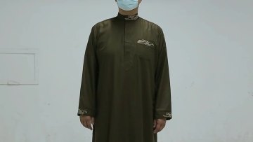 Hot Sale  Qatar Style Dubai Arabic Thobe Muslim Traditional Clothing islamic thobe for men1