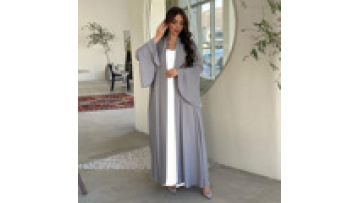 New Arrival Wholesale Abaya Open Long Sleeve Solid Color Maxi Dress Ladies Muslim Traditional Muslim Clothing Accessories1