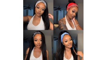 Headband Wig Human Hair Straight