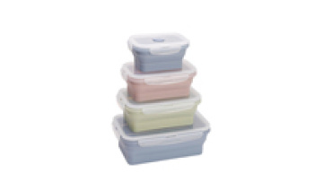 Oven Safe Silicone Collapsible Foldable Lunch Box  Silicone Food Storage Container with Lid1