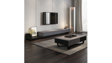 Nordic TV cabinet coffee table combination black gray retractable TV cabinet modern living room small apartment floor cabinet1