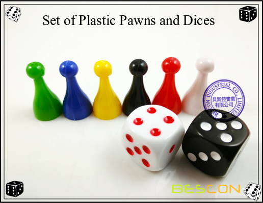 Set of  Plastic Pawns and Dices