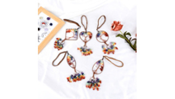 Hand Woven Key Chain Tree of Life Seven Chakra Tree Pendant Chips Pendant /Charm Pendant Crystal Key Rings1