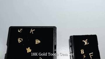 Custom 14k 18k gold tooth gem solid  white gold dental teeth whitening decoration tooth  gems kit1