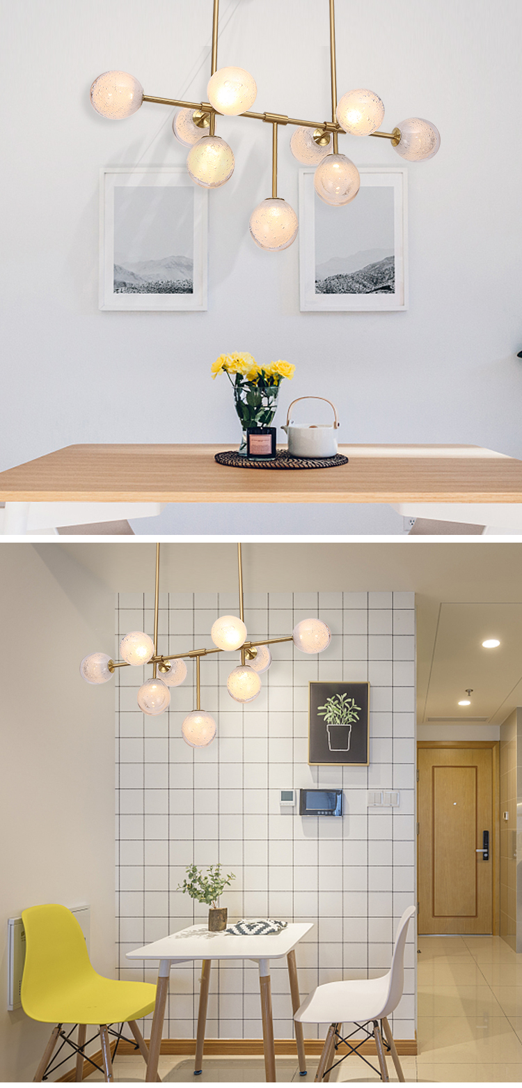 G-Lights Modern Style Indoor Decorative Bedroom Dining Room Glass LED Chandelier Pendant Light