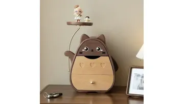 Creative Cat-Shaped Solid Wood Jewelry Box1