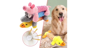 Striped Squeaky Plush Animals - Product Demo
