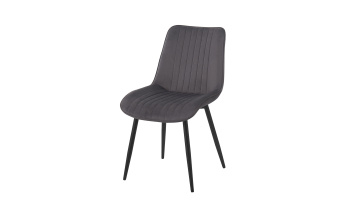 BR-24A15 Elegant Modern Velvet Dining Chair with Sleek Black Metal Legs