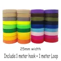 25mm colour adhesive fastener tape hooks and loops magic sewing tape strap for shoe repair clothing DIR 1m hook + 1m loop