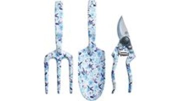 Professional Isunpro garden tool set 3 Pcs Blue Floral Printing Garden Hand Tool Kit for women1