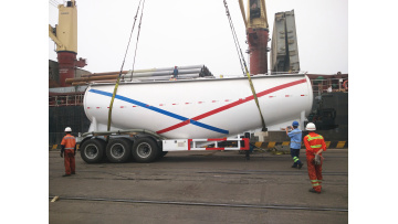 white cement trailer