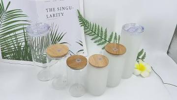 Glass Storage tank Sippy Cup Single layer water bottle with straw straight cold drink cup1