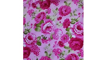 hot pink cotton printed satin fabric custom fabric printing floral printed fabric1