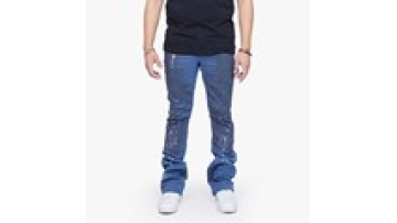 Wholesale Patch Pantalones De Hombre Jeans For Men Hommes Custom Paint Splatter Skinny Brown Mens Stacked Flare Jeans1