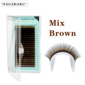NAGARAKU Brown Eyelashes Maquiagem Makeup Mix 7~15mm 20 rows Brown Color Mink Lashes Faux Cils False Eyelashes Maquiagem Cilios