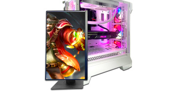 Rotating screen paired with a gaming console