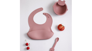 BPA Free Silicone feeding food baby   bib  bowl  spoon1