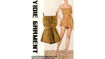 Square Collar High Wais Spaghetti Strap Jumpsuit