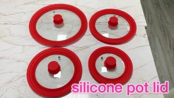 8.3 Inch Silicone Glass Lid Covers for Pots and Pans, Tempered Glass & Food Safe Silicone Rubber Rim1