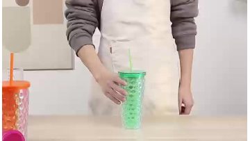 18 OZ double glazed plastic cup diamond cut sippy cup corn mug1